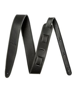 Genuine Fender Artisan Crafted Leather Adjustable Guitar Strap, 2" Wide, Black