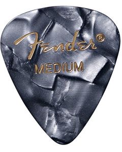 Fender 351 Premium Celluloid Guitar Picks - MEDIUM, BLACK MOTO 12-Pack (1 Dozen)