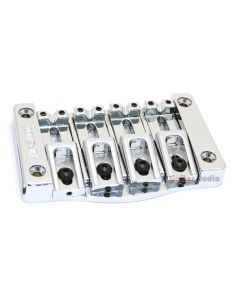 Hipshot 5T400C 4-String TransTone Flat Mount .750" Spacing Bass Bridge - CHROME