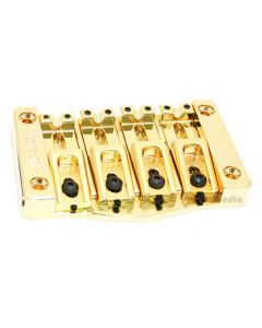 Hipshot 5T400G 4-String TransTone Flat Mount .750" Spacing Bass Bridge - GOLD