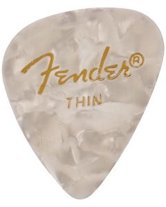 Fender 351 Premium Celluloid Guitar Picks - WHITE MOTO, THIN 144-Pack (1 Gross)