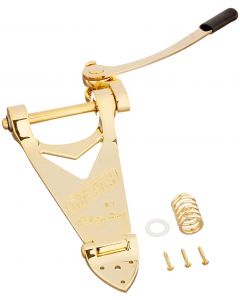 Bigsby B6G Gold Vibrato Tremolo Tailpiece, Gretsch Guitar Logo, 006-0143-100