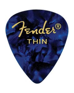 Fender 351 Premium Celluloid Guitar Picks - THIN BLUE MOTO - 12-Pack (1 Dozen)