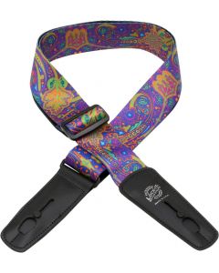 Lock-It Bob Masse Rock Art Leather End Guitar Strap - Blue Journey, LIS-031-BM1