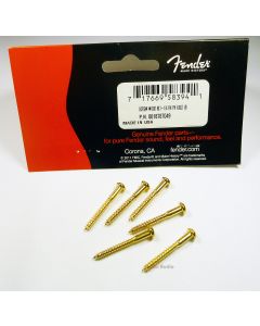 Genuine Fender USA GOLD Tremolo/Trem Bridge Mounting Screws - Pack of 6