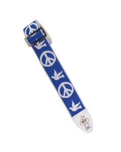 D'Andrea ACE 6 Vintage Reissue Peace Doves Blue Adjustable 2" Wide Guitar Strap