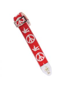 D'Andrea ACE 6 Vintage Reissue Peace Doves Red Adjustable 2" Wide Guitar Strap