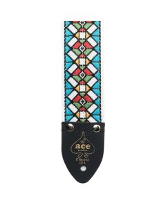 D'Andrea ACE 3 Vintage Reissue Stained Glass Adjustable 2" Wide Guitar Strap