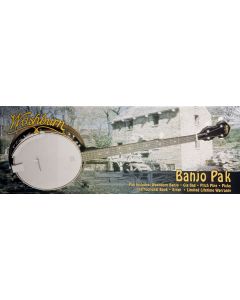 Washburn B8K 5-String Banjo Starter Kit (Gig bag, Strap, Picks, Pitch Pipe)