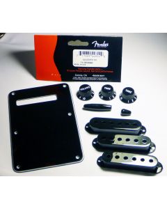 Genuine Fender Black Strat Stratocaster Accessory Kit - BackPlate, Knobs, Covers