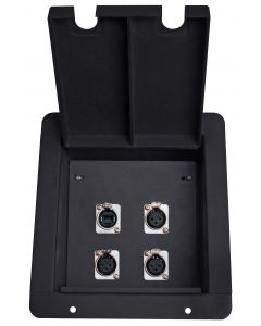 Elite Core FB4-NE8FD Recessed Stage Pocket Floor Box w/ 3 XLR, 1 EtherCon Cat5e