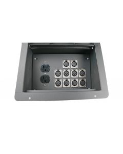 Elite Core FBL10+AC Recessed Stage Floor Box w/10 XLR-F + Duplex AC Power Outlet