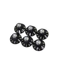 Genuine Fender Amplifier Parts - Amp Knobs, Skirted "1-10", Set of 6, Black