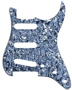 Genuine Fender Pickguard for Standard Strat/Stratocaster Guitar, Black Pearl Moto