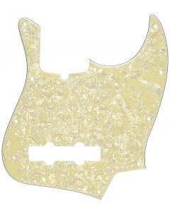 Genuine Fender Standard Jazz/J-Bass Pickguard, 10-Hole, AGED WHITE MOTO