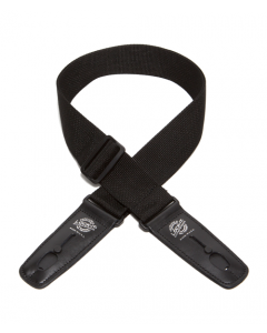 Lock-It Professional Poly Guitar Strap with Locking Leather Ends, Black