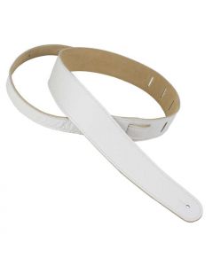 Henry Heller Leather Series, 2.5" Wide Leather Guitar Strap, Capri White