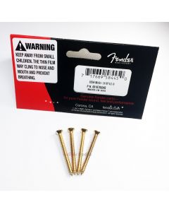 Genuine Fender Guitar GOLD Neck Plate Mounting Screws - Package of 4