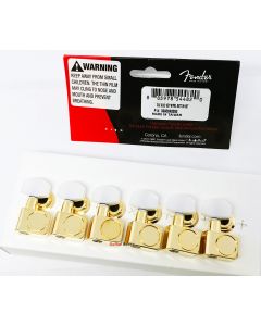 Genuine Fender DELUXE Strat/Tele Gold Tuners Pearloid Buttons Tuning Machines