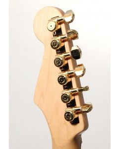 Hipshot 6K1EL0G-STAG Grip-Lock 6 Inline Staggered Closed LOCKING Tuners, GOLD