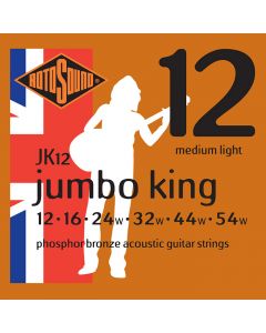 Rotosound JK12 Jumbo King 6-String Acoustic Guitar Strings, 12-54