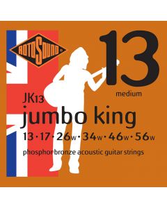 Rotosound JK13 Jumbo King 6-String Acoustic Guitar Strings, 13-56