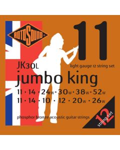 Rotosound JK30L Jumbo King 12-String Acoustic Guitar Strings, 11-52