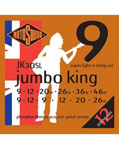 Rotosound JK30SL Jumbo King 12-String Acoustic Guitar Strings, 9-46