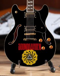 AXE HEAVEN Soundgarden Logo Signature Chris Cornell Black Hollow Body Miniature Guitar Gift