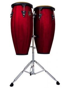 LP Latin Percussion Aspire 10" & 11" Dark Wood Congas +Stand