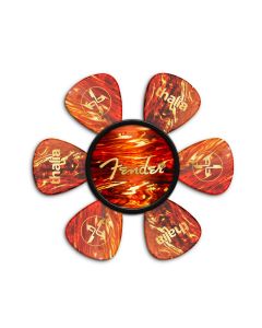 Thalia X Fender Pick Puck, Guitar Pick Holder, Tortoise/Gold Spaghetti Logo