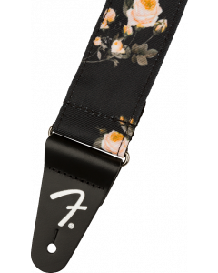 Genuine Fender 2" Floral  Guitar Strap, Black, 099-0638-006