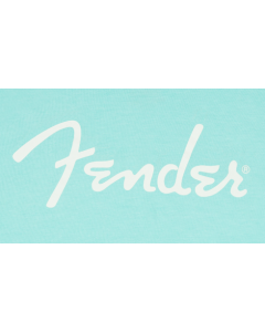 Genuine Fender Guitars Spaghetti Logo T-Shirt, Daphne Blue, M, MEDIUM