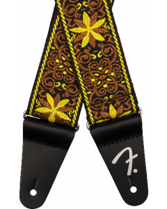 Genuine Fender 2" Pasadena Woven Guitar Strap, Yellow Wallflower