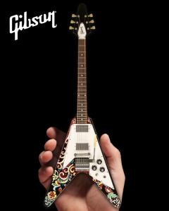 AXE HEAVEN Jimi Hendrix Gibson Psychedelic Flying V Miniature Guitar Gift