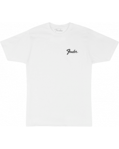 Genuine Fender Guitars Transition Logo Tee Shirt, White, Small (S)