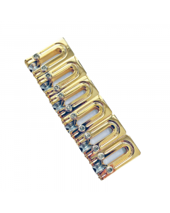 AxLabs String Surfer Brass Roller Bridge Saddles, Narrow, Gold