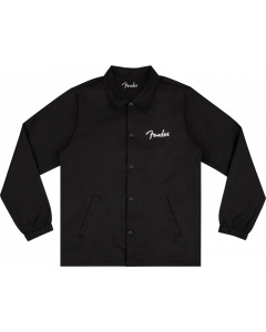 Genuine Fender Guitars Spaghetti Logo Coaches Jacket, Black, S, Small