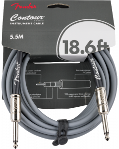 Fender Contour Series Guitar/Instrument Cable, Straight, 18.6' ft, Inca Silver