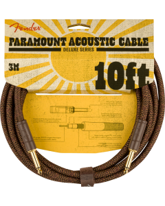 Genuine Fender Paramount Acoustic Guitar Instrument Guitar Cable, Brown, 10' ft