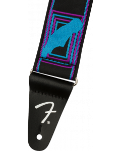 Genuine Fender Neon Monogrammed Adjustable Guitar Strap, BLUE/PURPLE