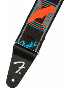 Genuine Fender Neon Monogrammed Adjustable Guitar Strap, BLUE/ORANGE