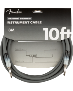 Genuine Fender Ombré Instrument Guitar Cable, Straight, 10', Silver Smoke