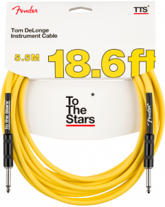 Genuine Fender Tom DeLonge 18.6' To The Stars Instrument/Guitar Cable, Yellow