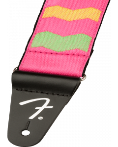 Genuine Fender MonoNeon Woven Strap, Neon Pink, 2"