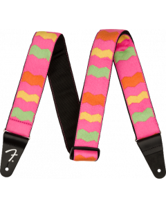 Genuine Fender MonoNeon Woven Strap, Neon Pink, 2"