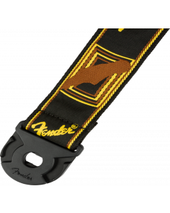 Fender QUICK GRIP Locking End Guitar Strap, Black/Yellow/Brown, 2" Wide