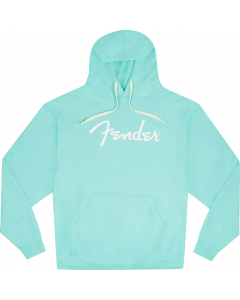 Fender Guitars Spaghetti Logo Hoodie/Sweatshirt, Daphne Blue, M, MEDIUM