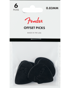 Genuine Fender Offset Guitar Picks, Black (Set of 6)