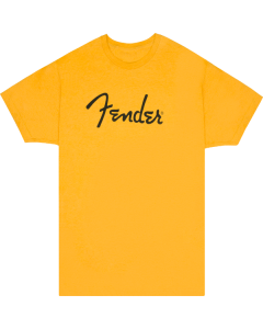  Genuine Fender Guitars Spaghetti Logo T-Shirt, Butterscotch Blonde, M, MEDIUM